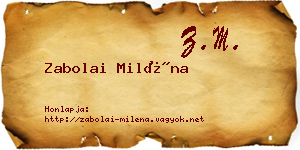 Zabolai Miléna névjegykártya